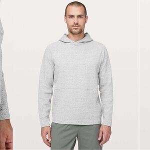 Lululemon At Ease Hoodie Men's Medium Light Gray Athleisure Textured M3BF7S